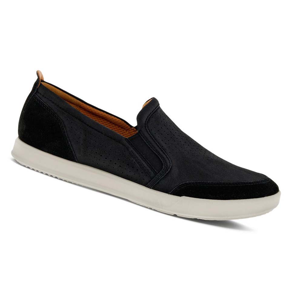 Férfi Ecco Collin 2.0 Retro Slip-on Alkalmi Cipő Fekete | HU 465HAP